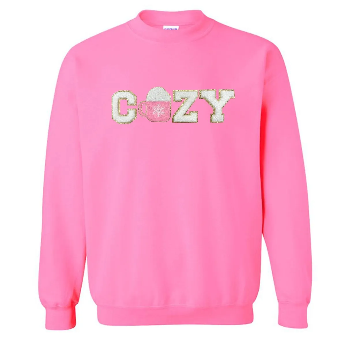 'Cozy' Letter Patch Crewneck Sweatshirt