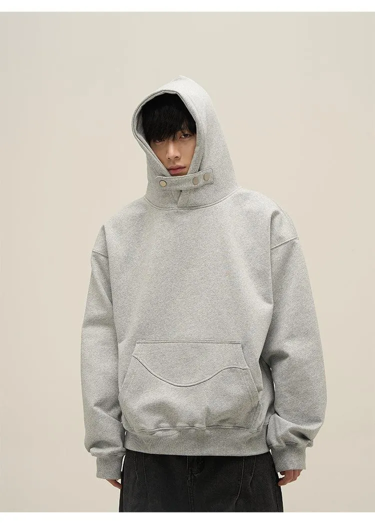 Cozy Neck Buttons Hoodie