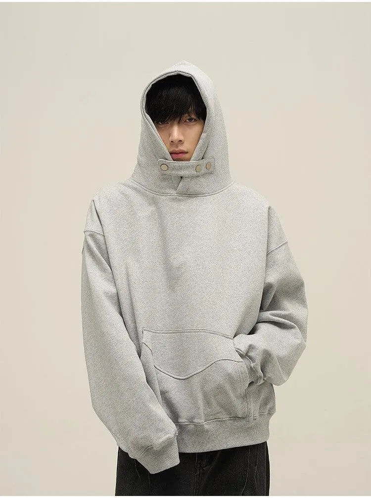 Cozy Neck Buttons Hoodie