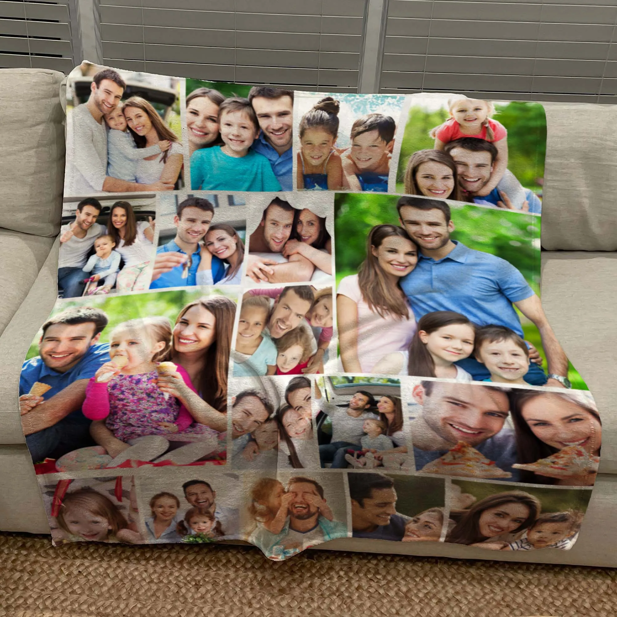 Create a one-of-a-kind personalized gift with our cozy fleece blanket! Upload your photos and we'll take care of the rest. Perfect for snuggling up with your memories.15 photo collage fleece blanket. Shop now!