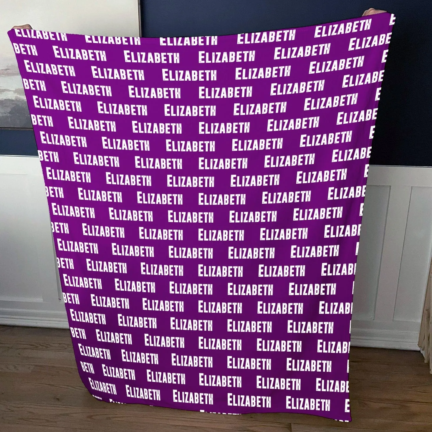 Create your own Cozy Plush Fleece blanket with a name repeating over the entire Blanket - Dreamaker