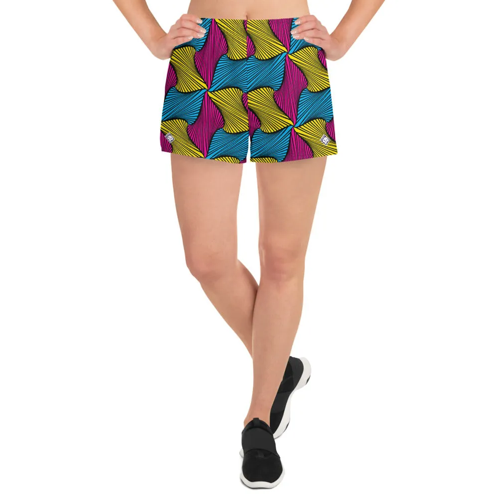 Culture and Fitness: Women's Ankara Wax Print Running Shorts