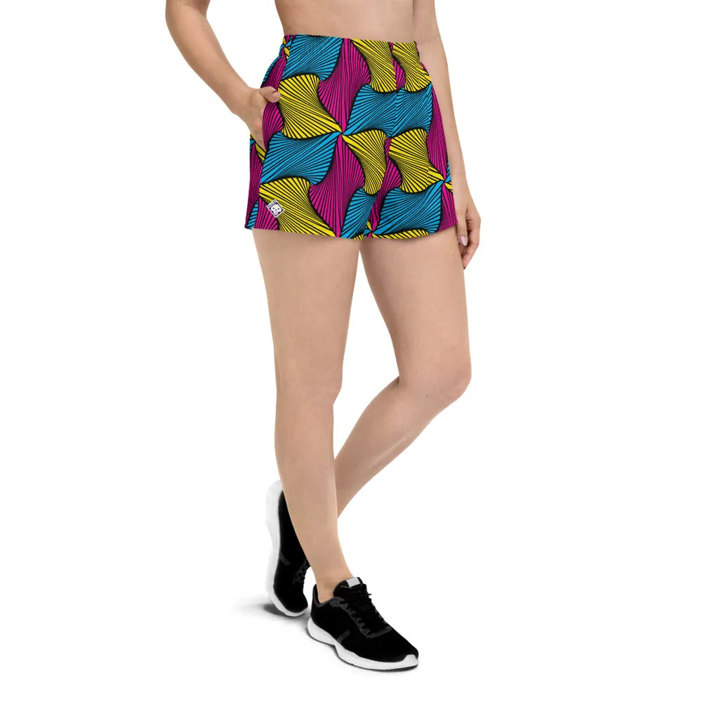 Culture and Fitness: Women's Ankara Wax Print Running Shorts