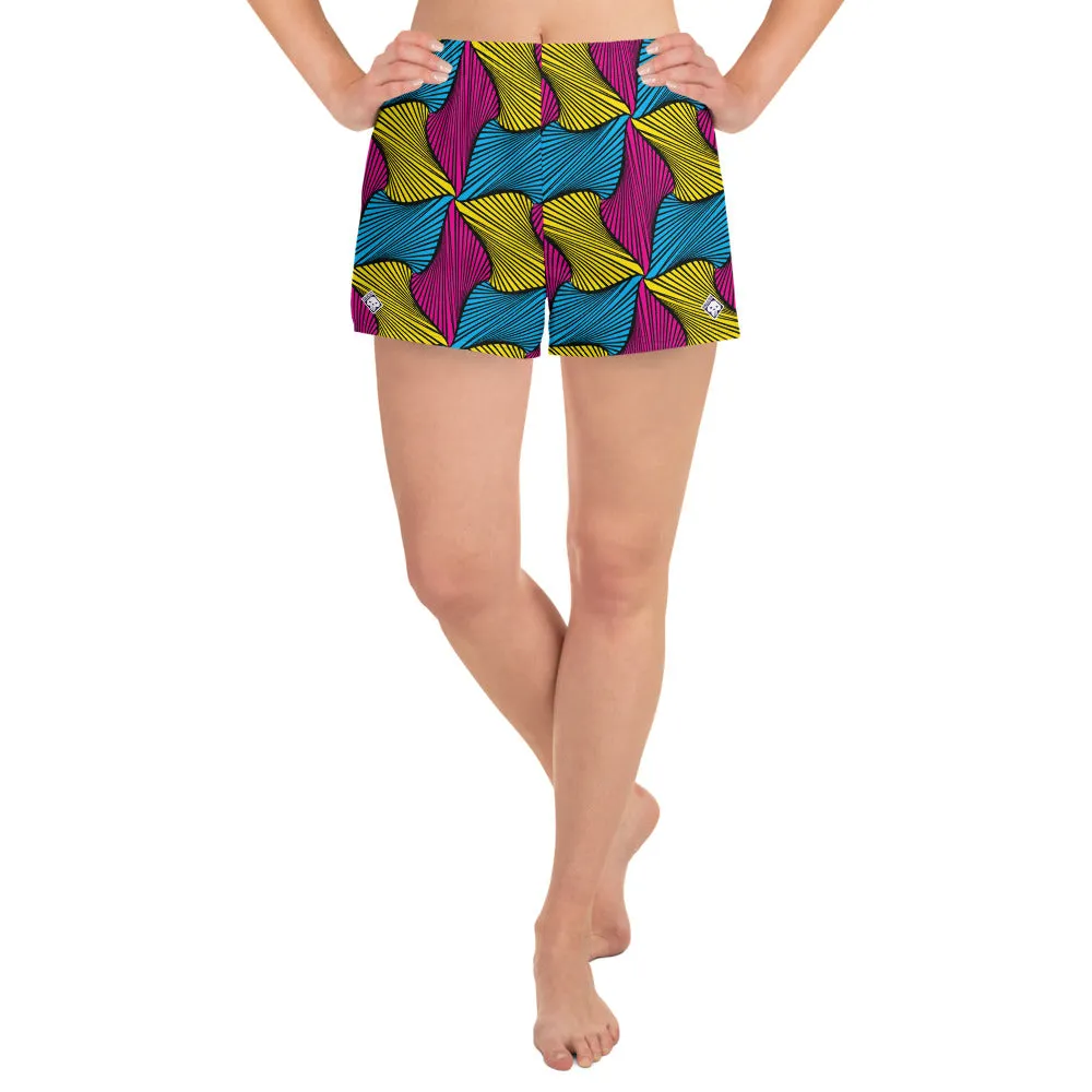 Culture and Fitness: Women's Ankara Wax Print Running Shorts