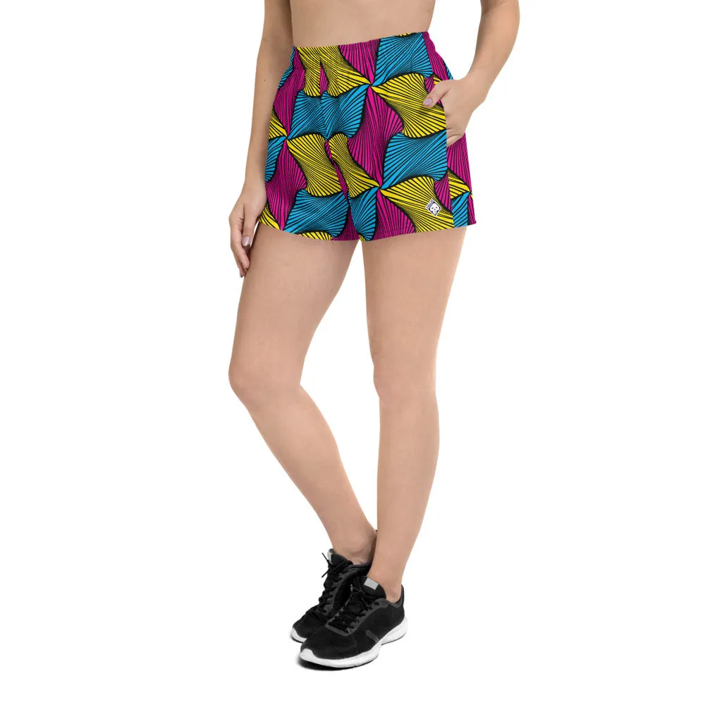 Culture and Fitness: Women's Ankara Wax Print Running Shorts