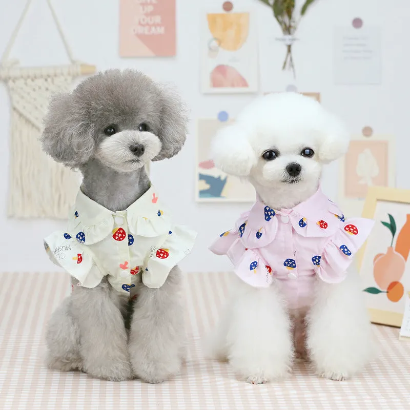 Cute Mushroom Shirt Pet Clothing