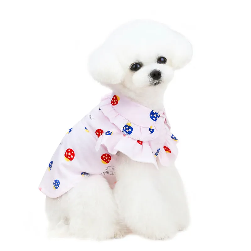 Cute Mushroom Shirt Pet Clothing