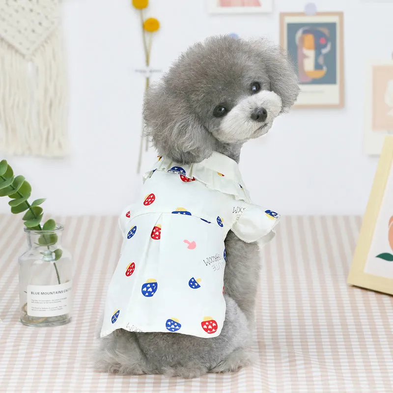 Cute Mushroom Shirt Pet Clothing