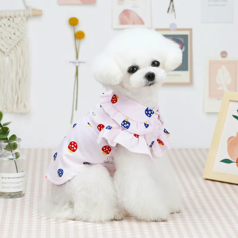 Cute Mushroom Shirt Pet Clothing