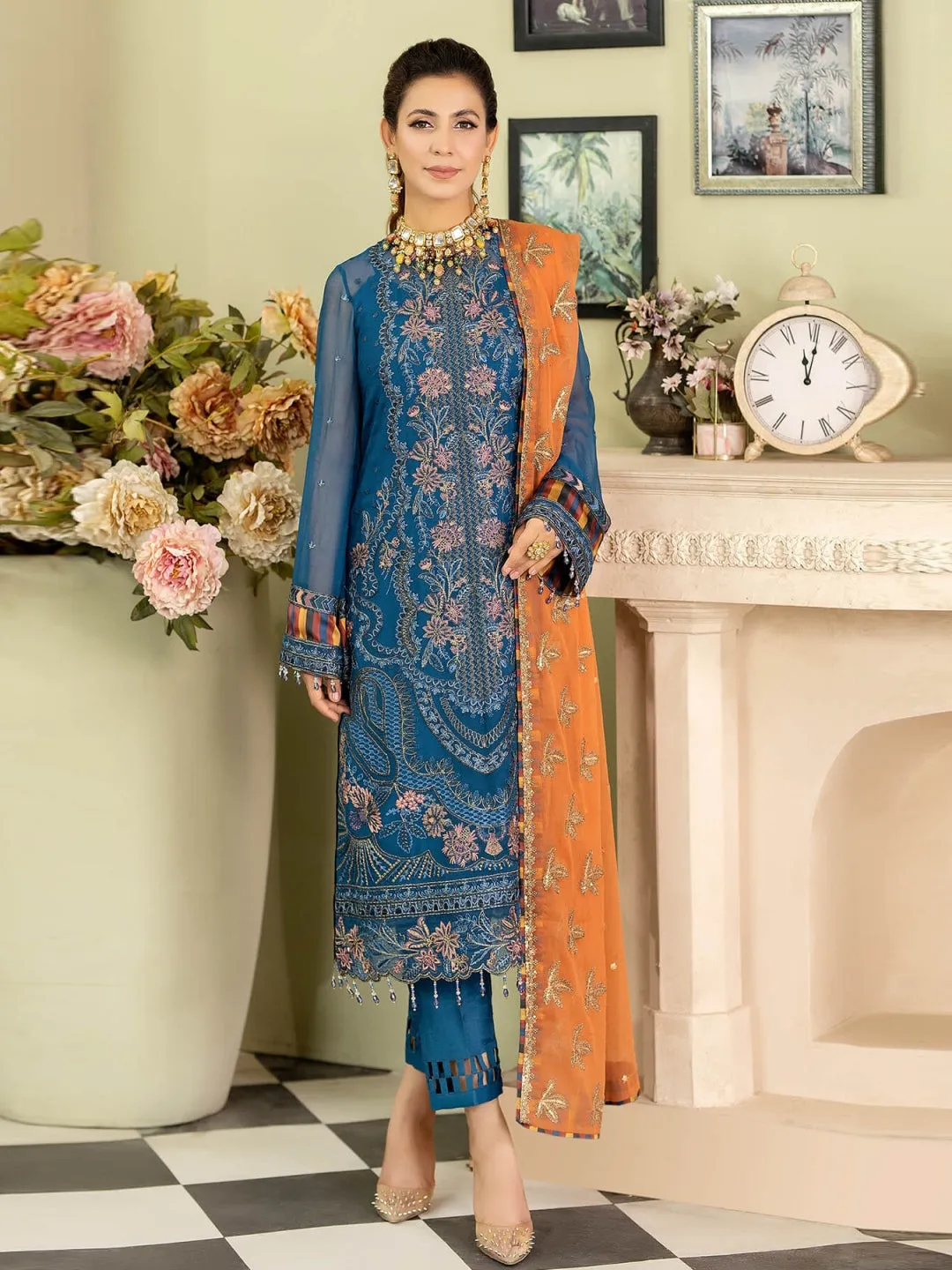 Designer Embroidered Chiffon