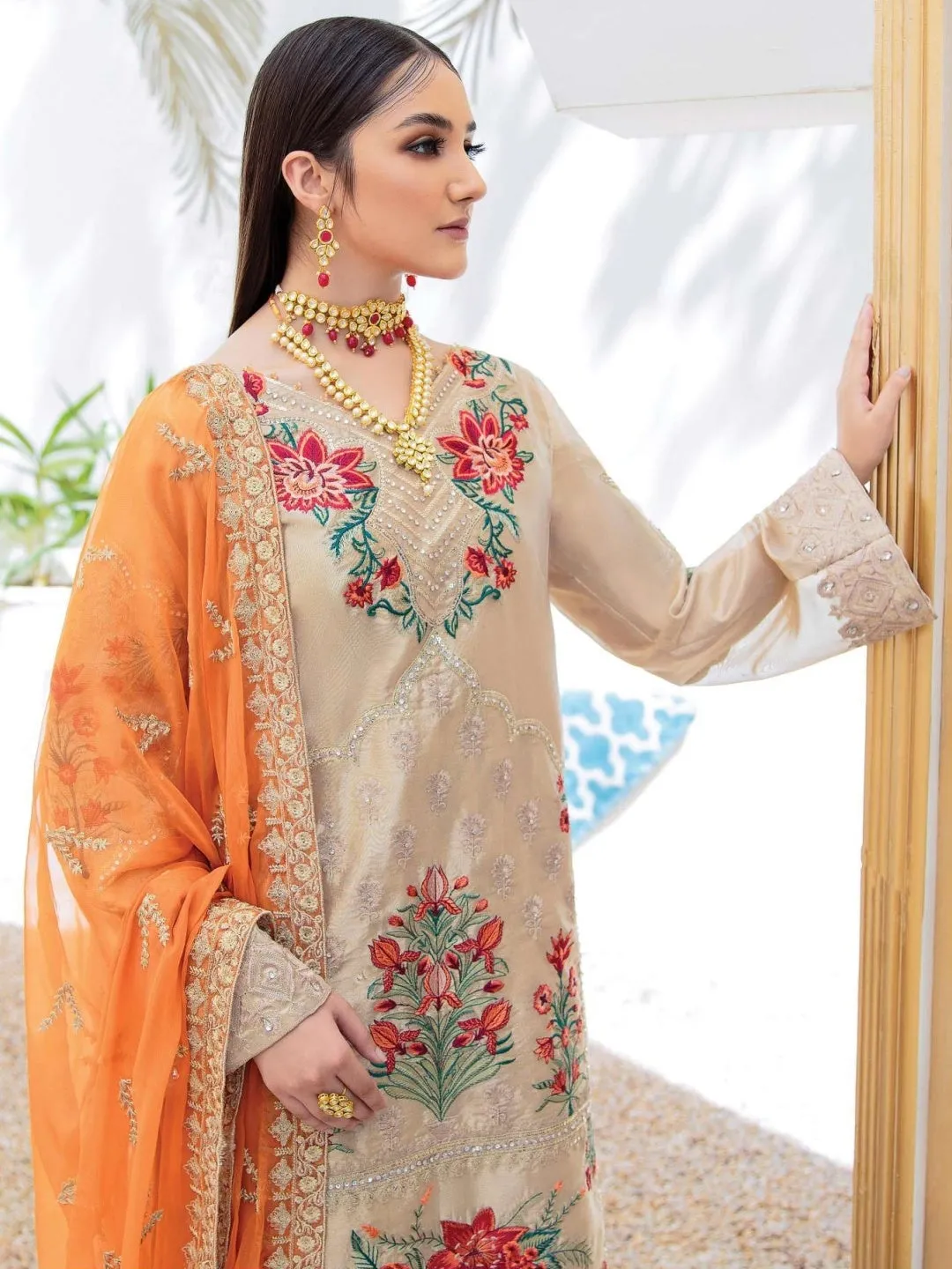 Designer Embroidered Chiffon