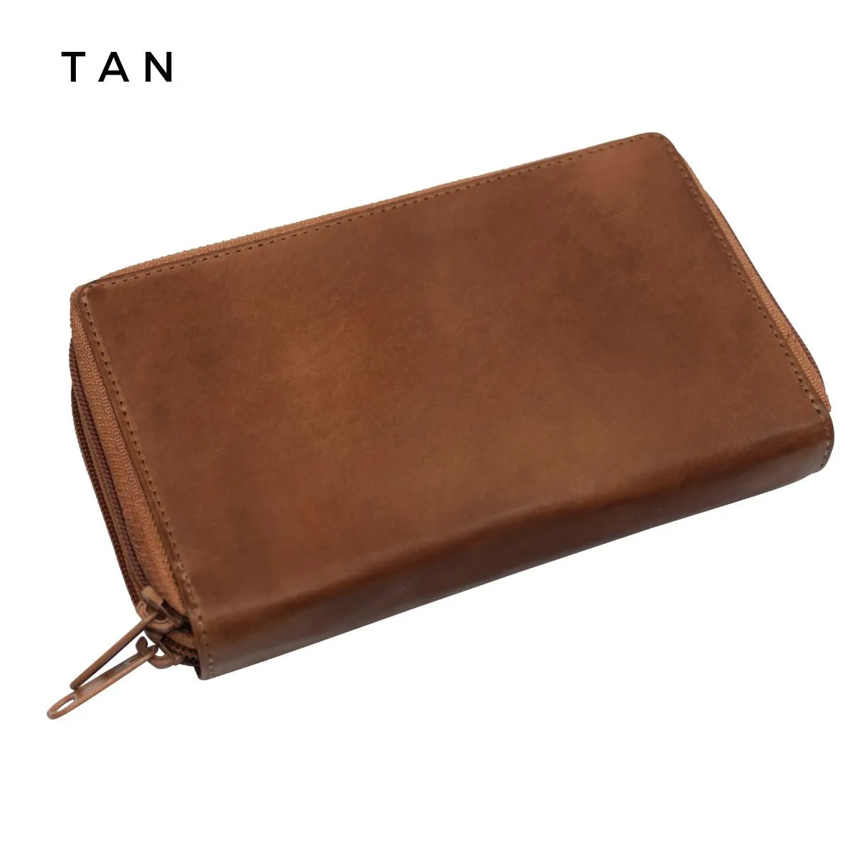 Double Zipper Leather RFID Wallet For Women