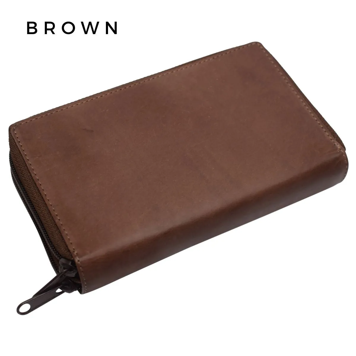 Double Zipper Leather RFID Wallet For Women