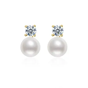 Elegant Freshwater Round Pearl Earrings WE00542