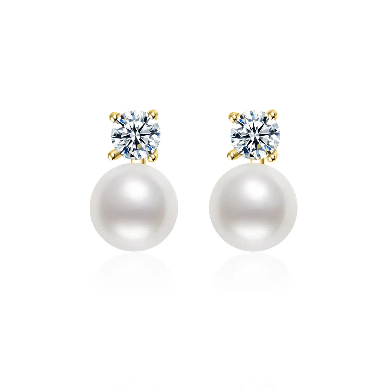 Elegant Freshwater Round Pearl Earrings WE00542