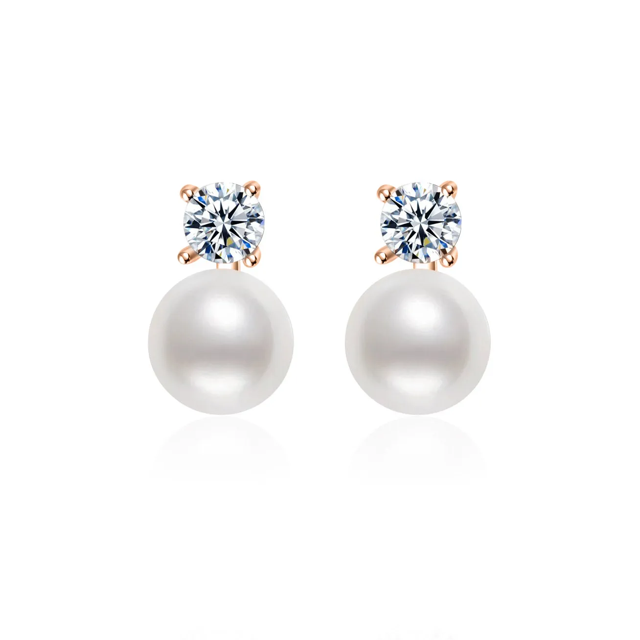 Elegant Freshwater Semi Round Pearl Earrings WE00364