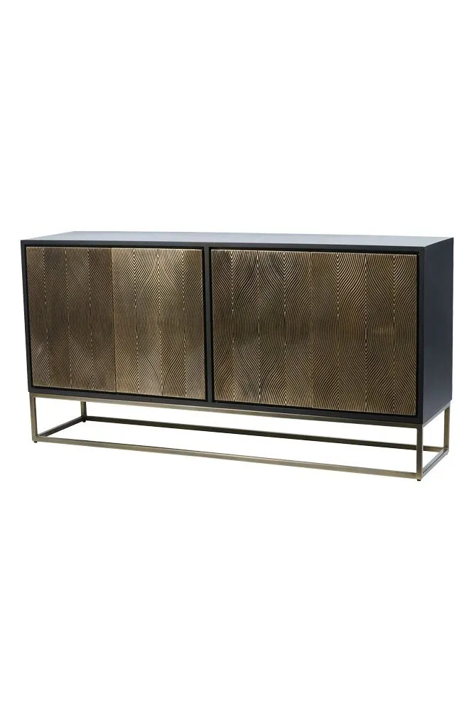 Elegant Gold Embossed Detailing Cabinet Unit