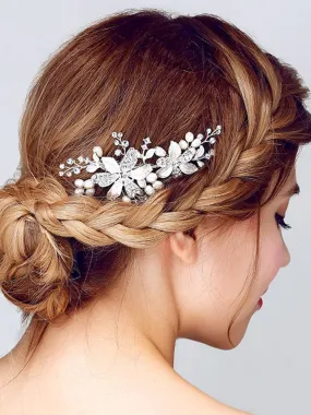 Elegant Handmade Hair Accessories Pearl Rhinestone Hair Comb