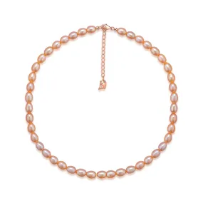 Elegant Pink Freshwater Rice Pearl Necklace WN00501