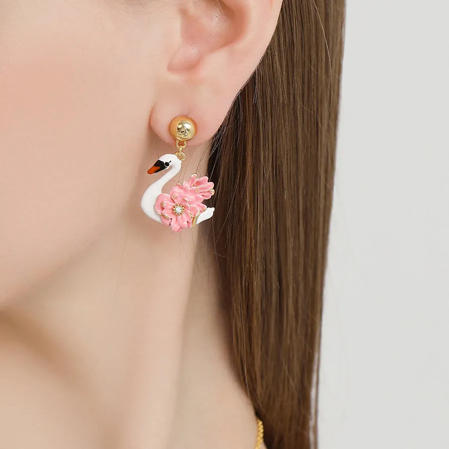 Elegant Swan Dangling Earrings