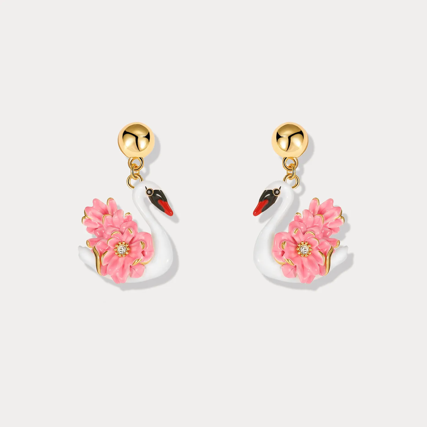 Elegant Swan Dangling Earrings