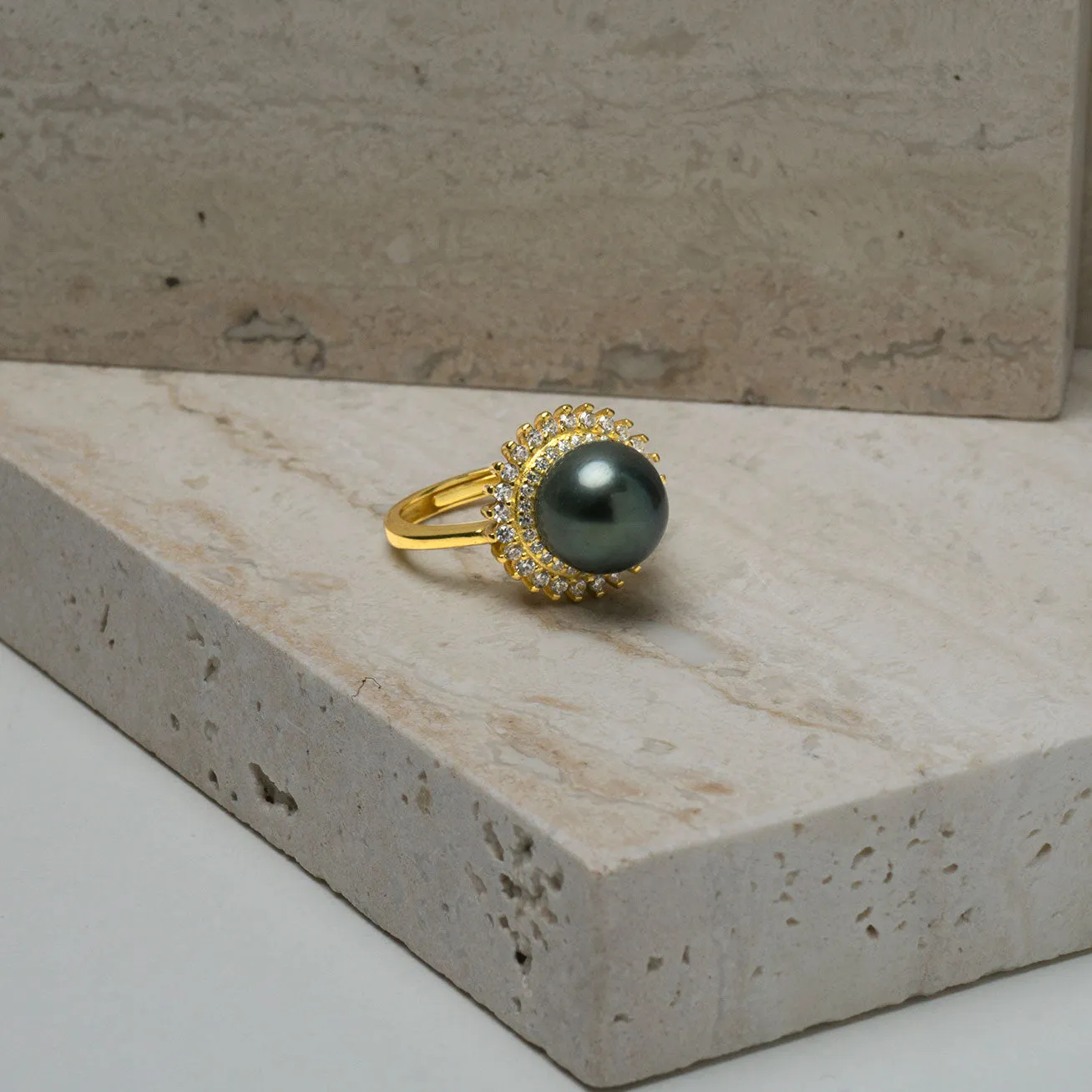 Elegant Tahitian Saltwater Pearl Ring WR00115