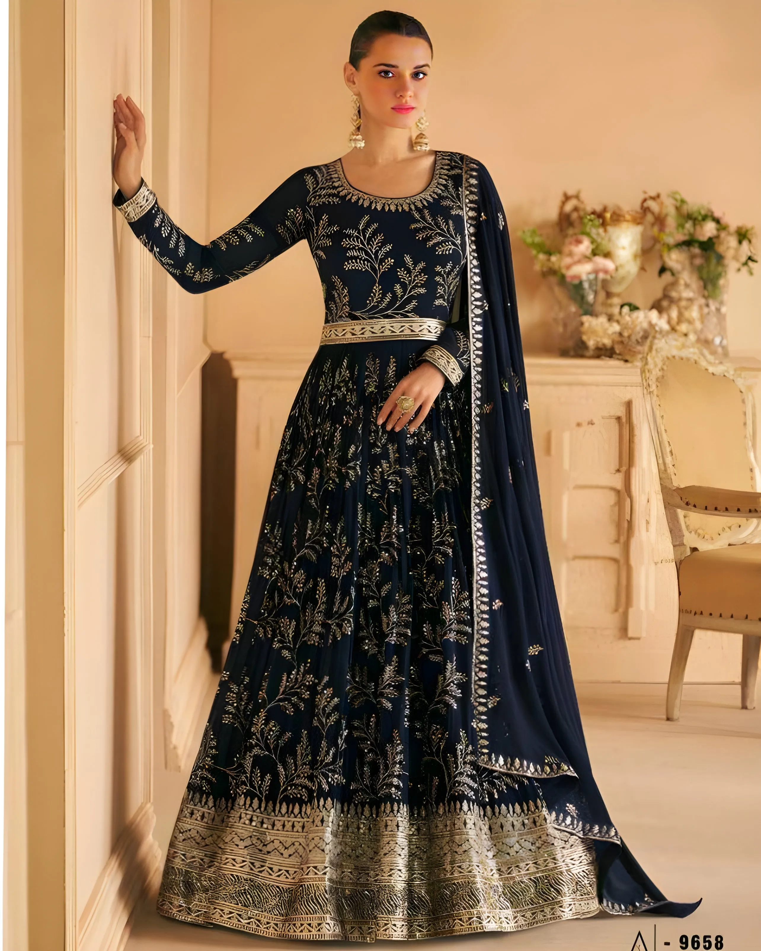 Embroidered Anarakali Designer Gown