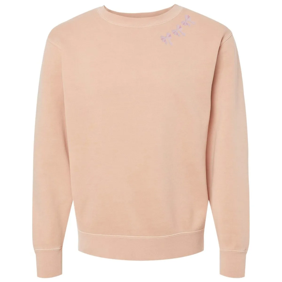 Embroidered 'Bow Collar' Cozy Crew