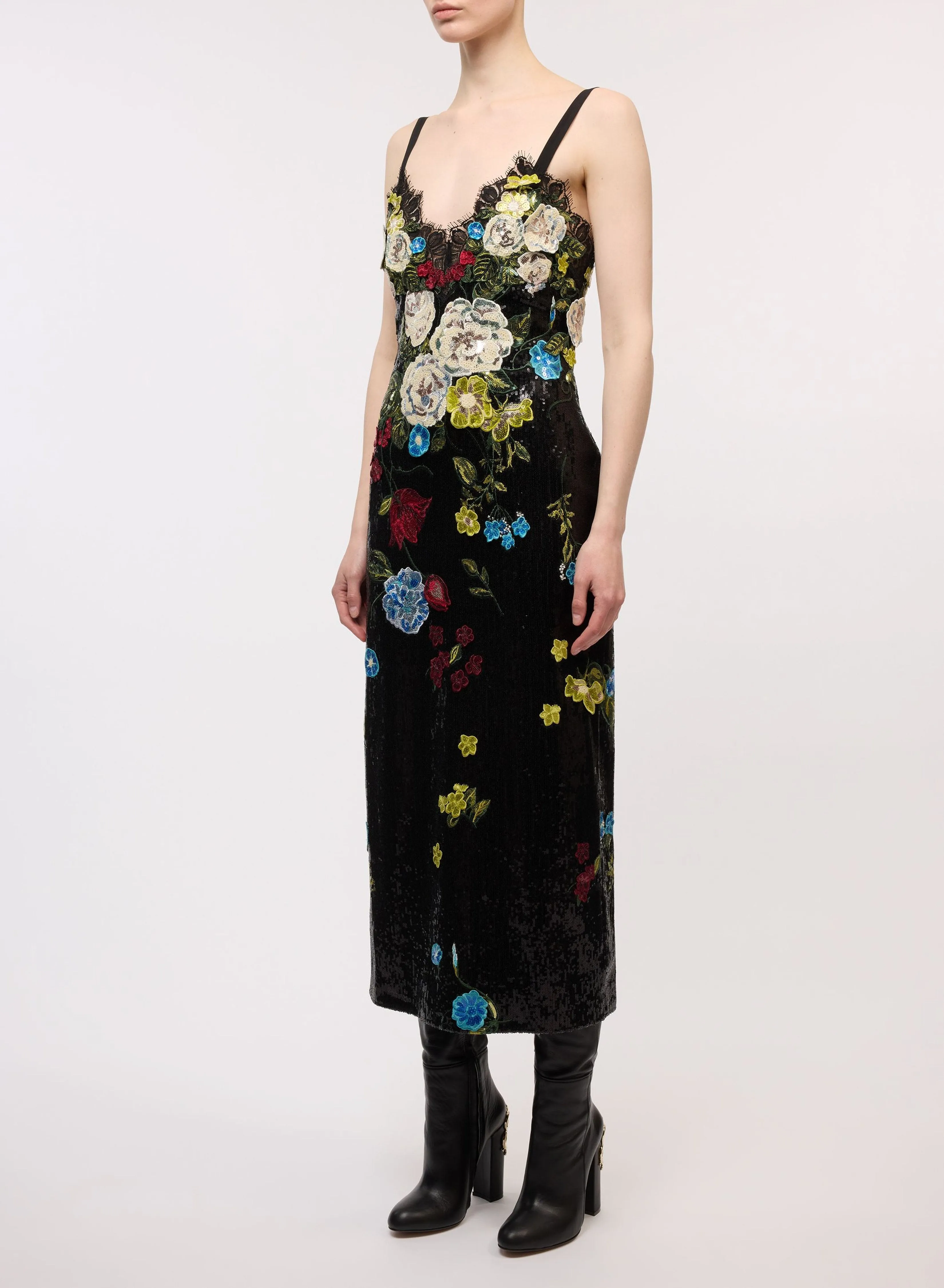 Embroidered Flower Bouquet Dress