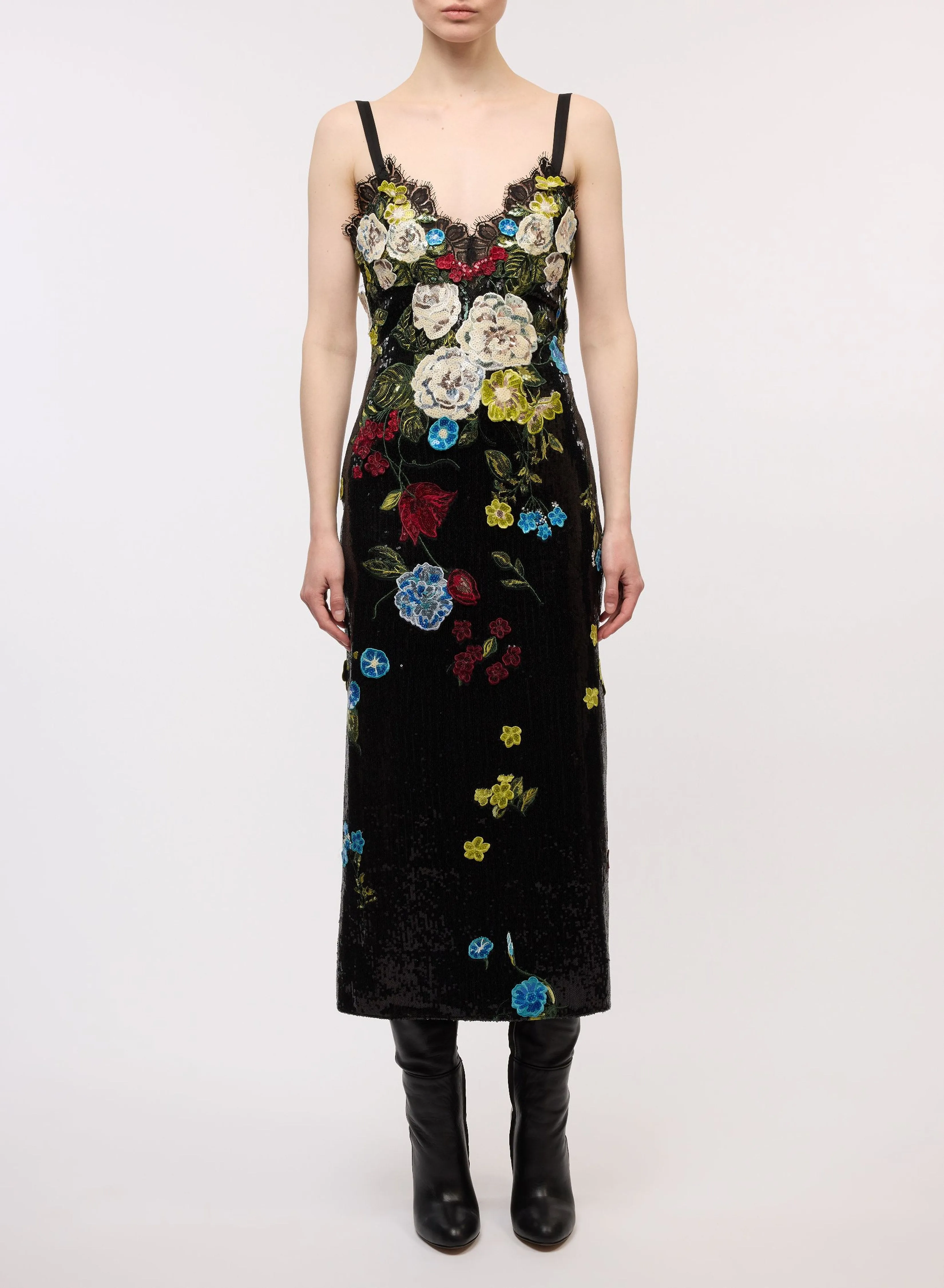 Embroidered Flower Bouquet Dress