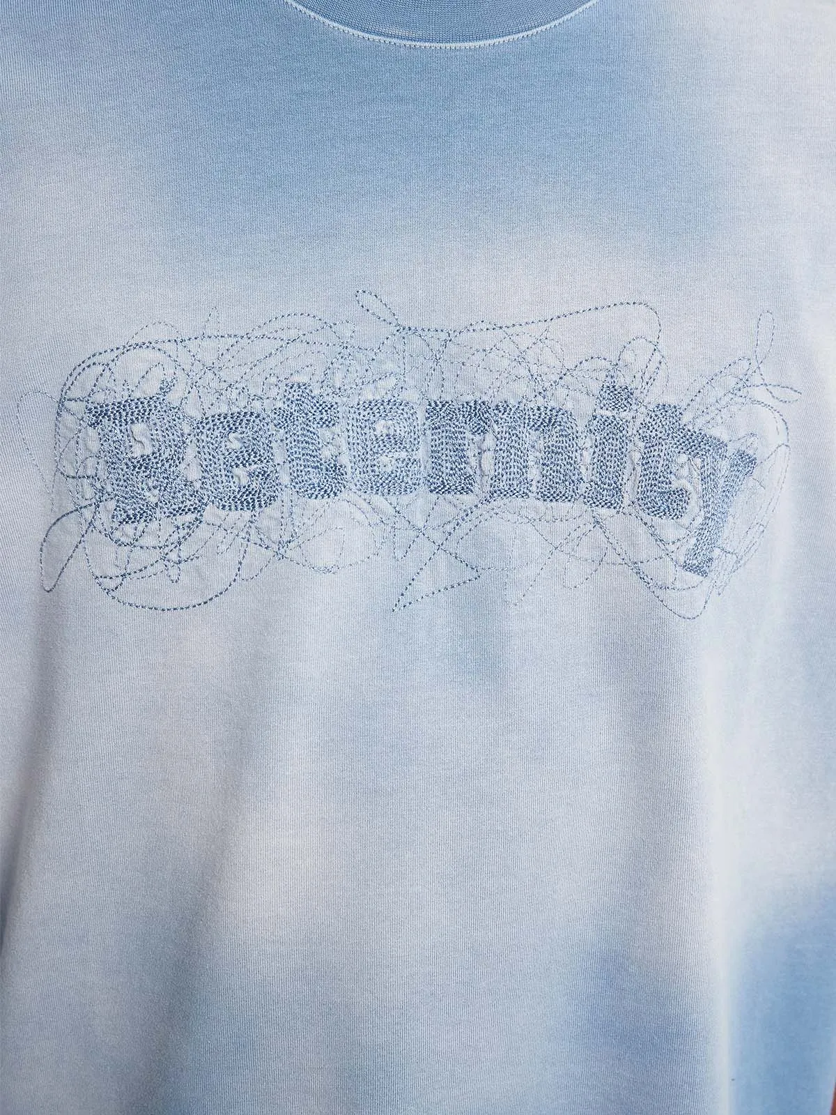 EMBROIDERED T-SHIRT - FADED BLUE-GREY