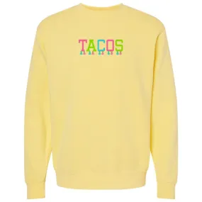 Embroidered Tasseled 'Tacos' Cozy Crew