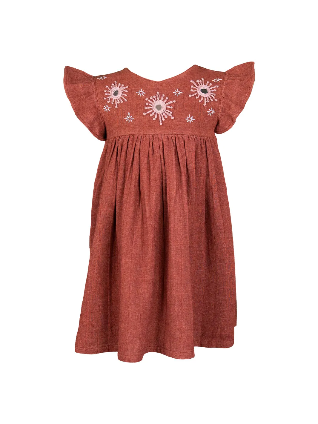 Eshri Embroidered Dress - Rust