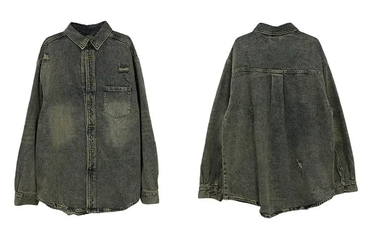 Faded & Distressed Denim Jacket