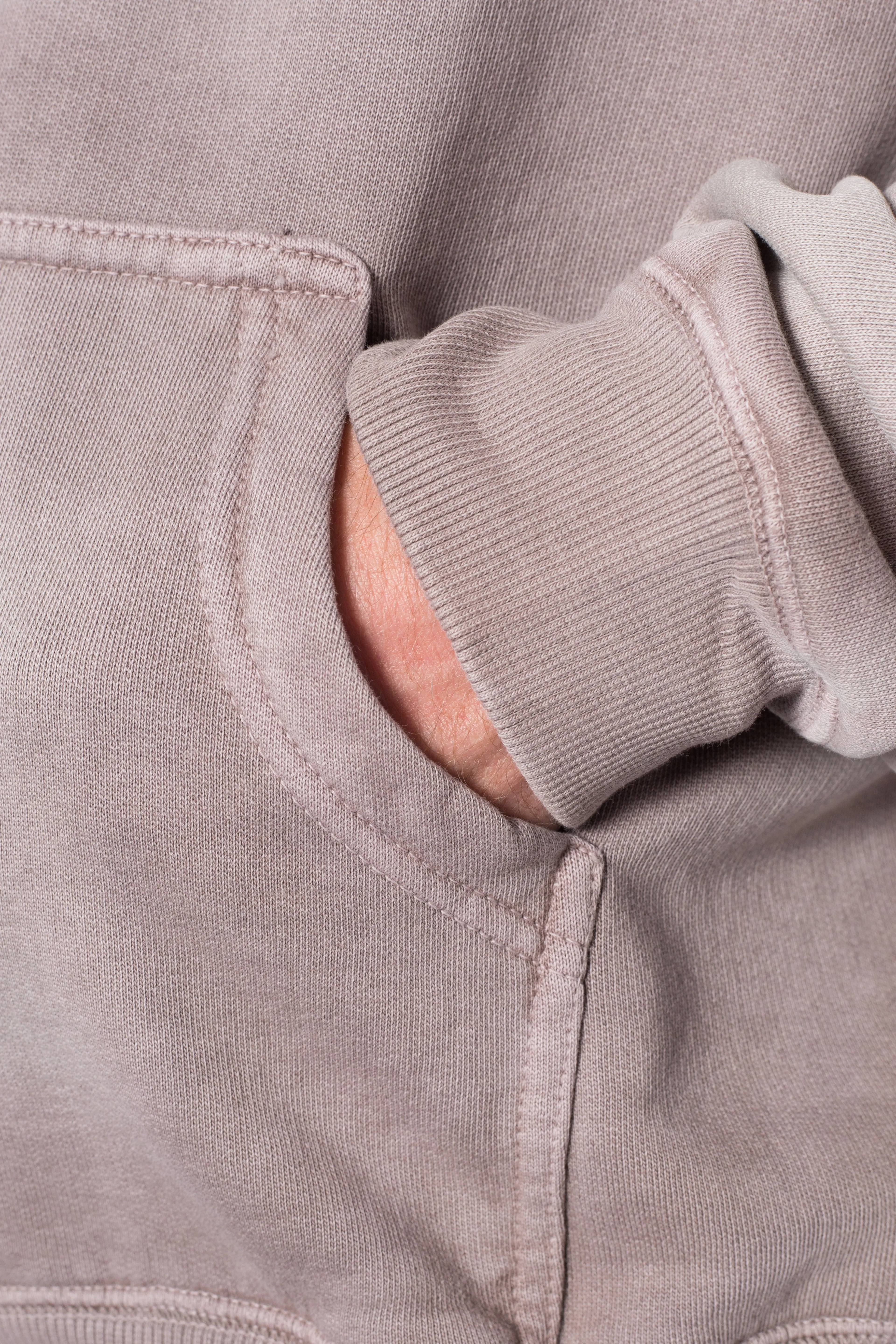 Faded Basic Zip Up Hoodie - Washed Mauve