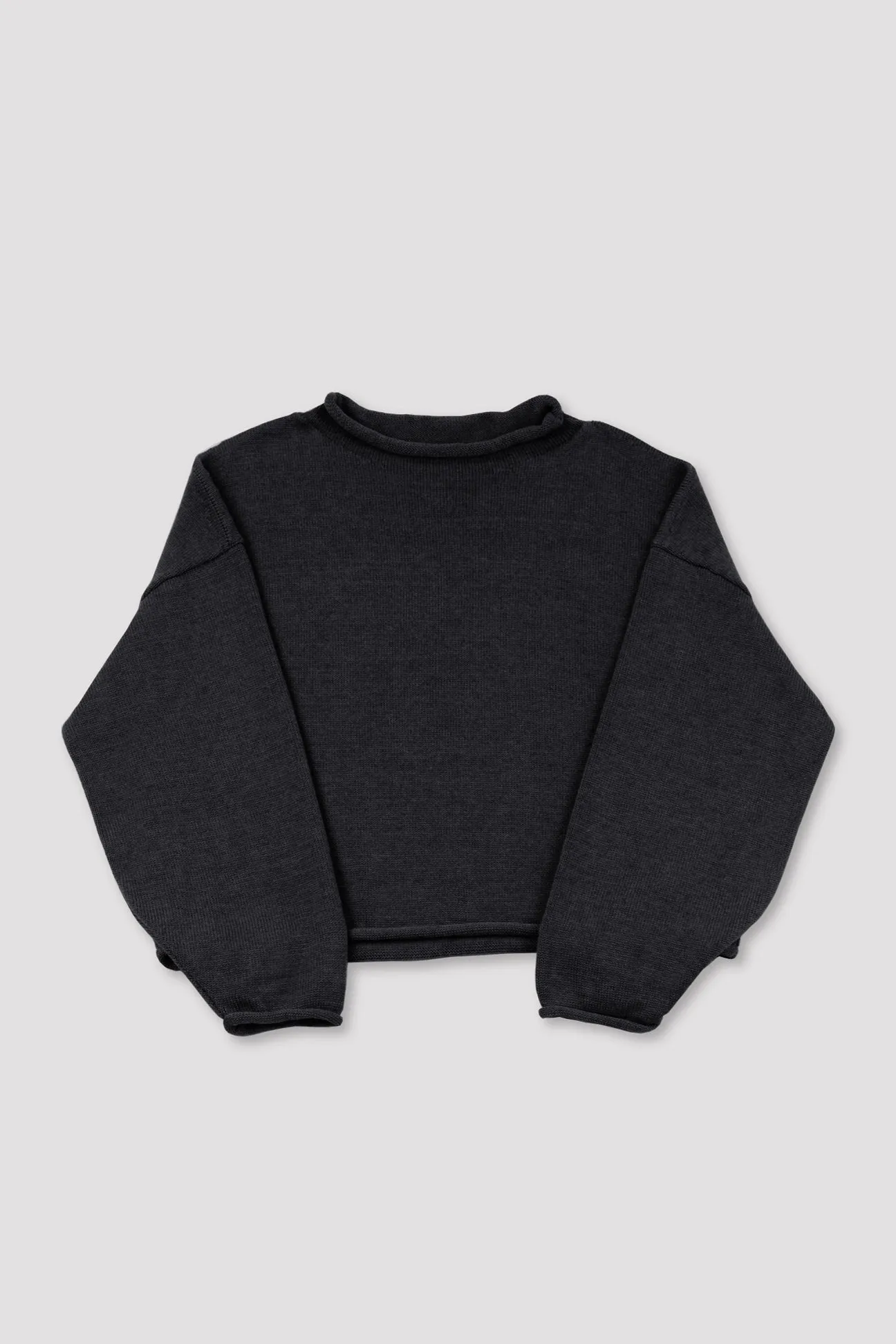 Faded Black Rolled Sweater