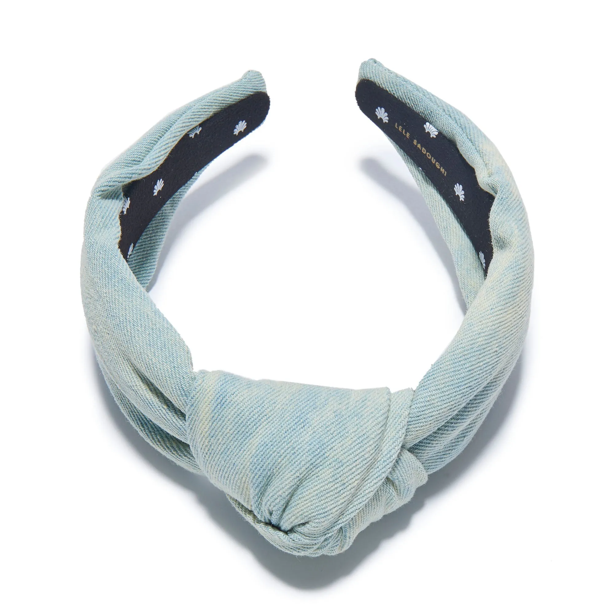 FADED DENIM KNOTTED HEADBAND