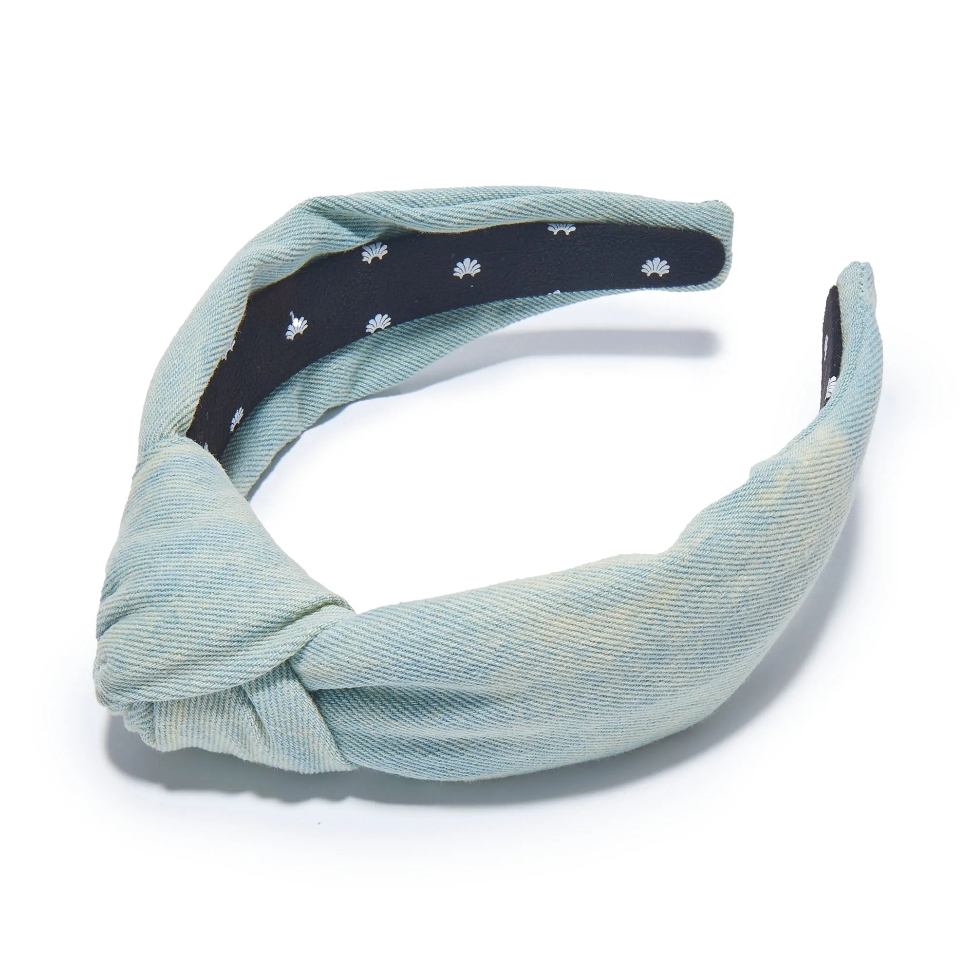 FADED DENIM KNOTTED HEADBAND