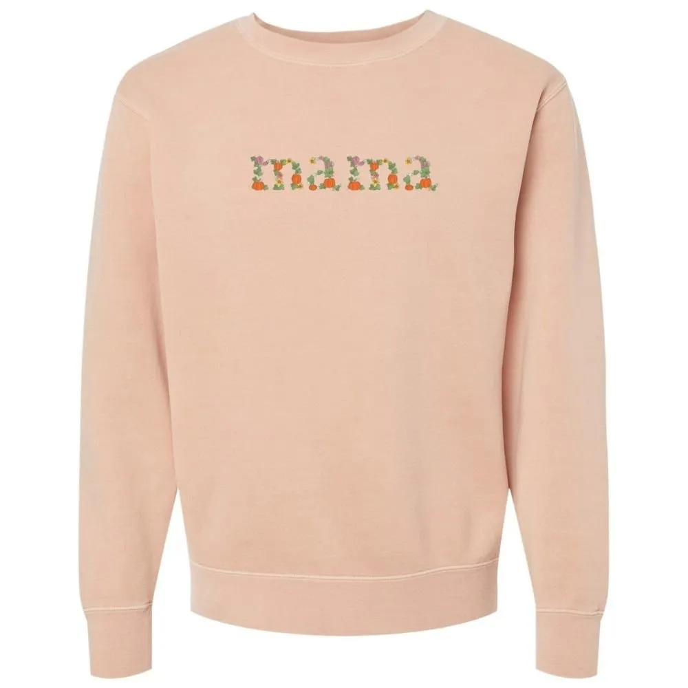 'Fall Floral Mama' Embroidered Cozy Crew