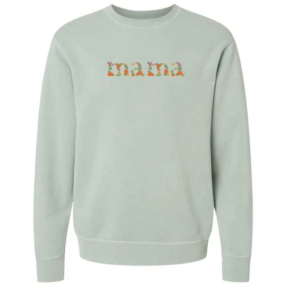 'Fall Floral Mama' Embroidered Cozy Crew