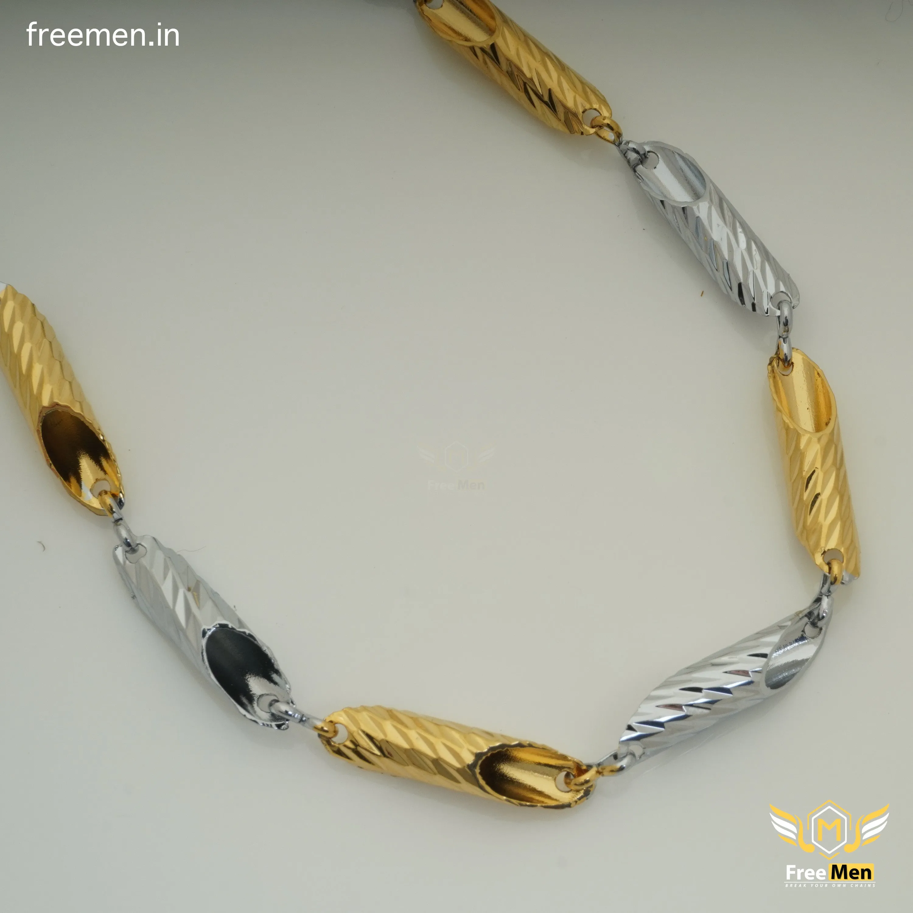 Freemen Elegant Rhodium Pipe Chain- FM389