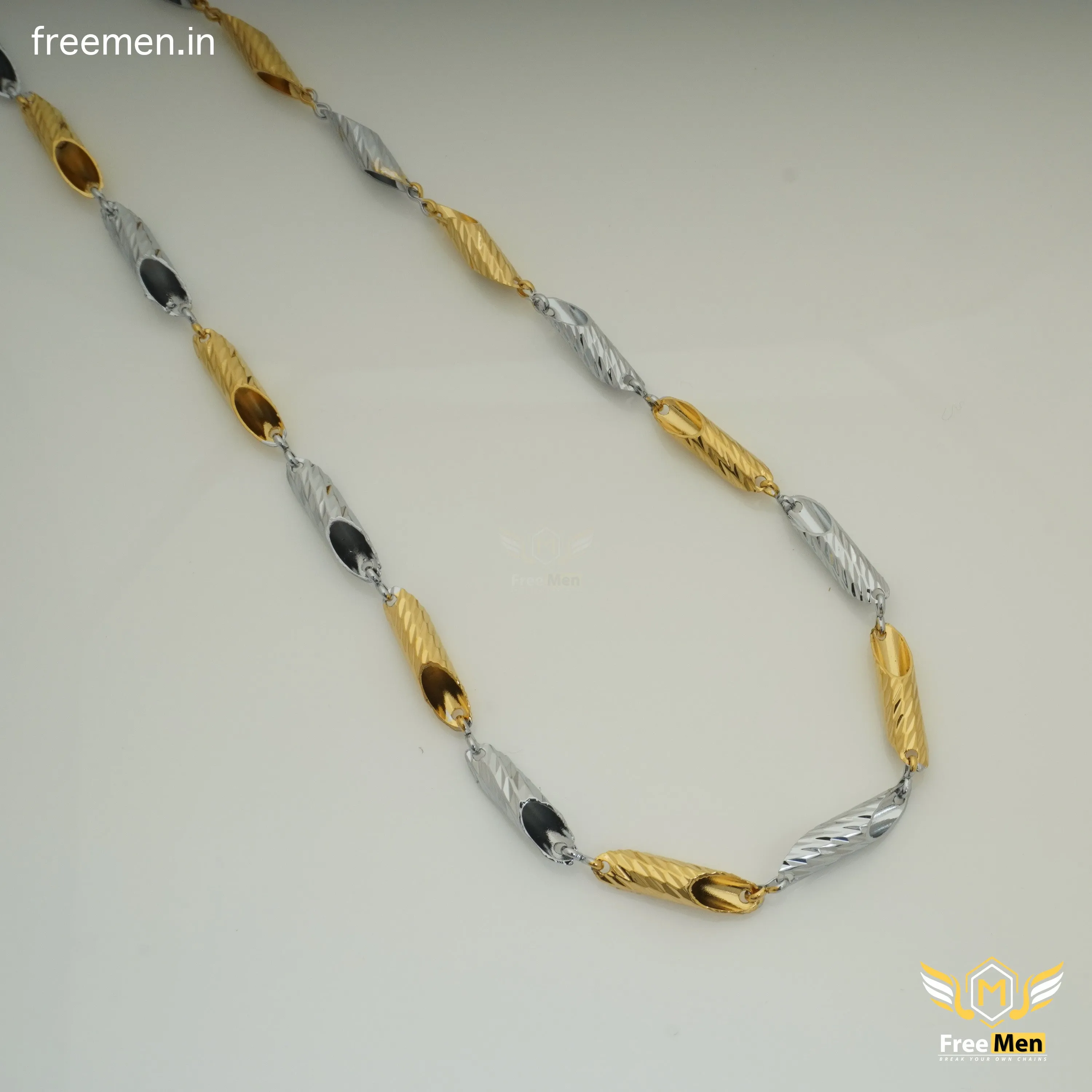 Freemen Elegant Rhodium Pipe Chain- FM389