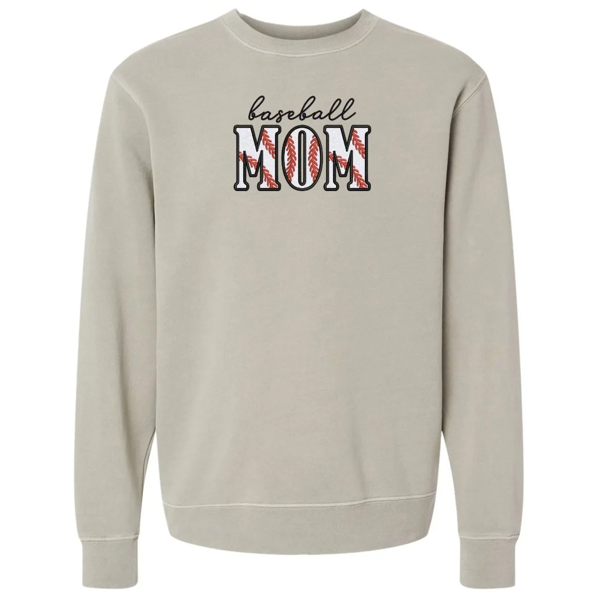 Glitter Embroidery 'Baseball Mama/Mom' Cozy Crew