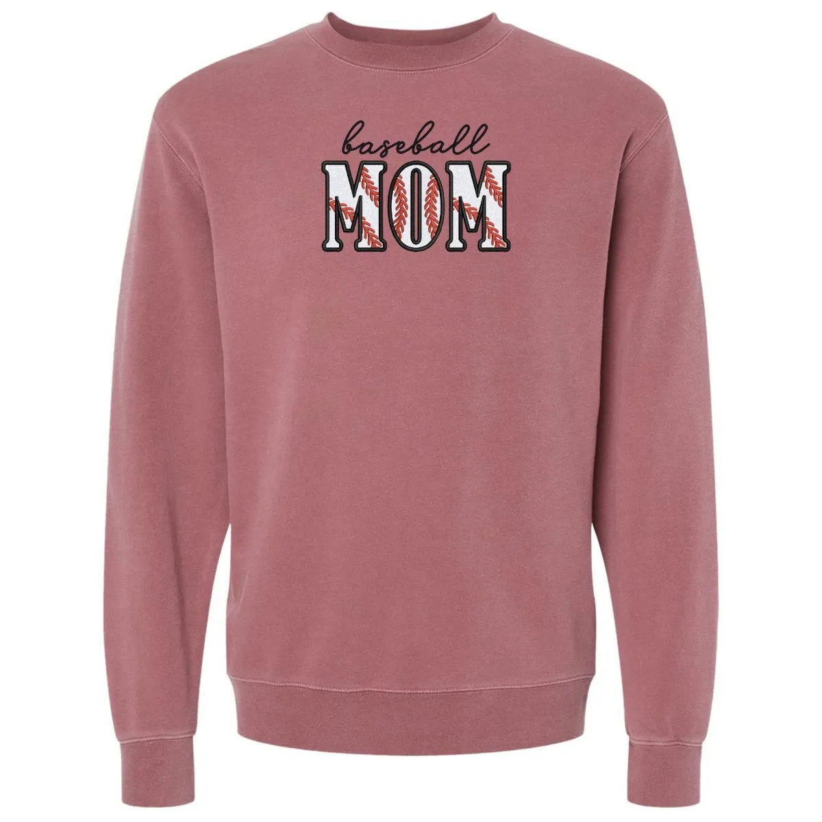 Glitter Embroidery 'Baseball Mama/Mom' Cozy Crew