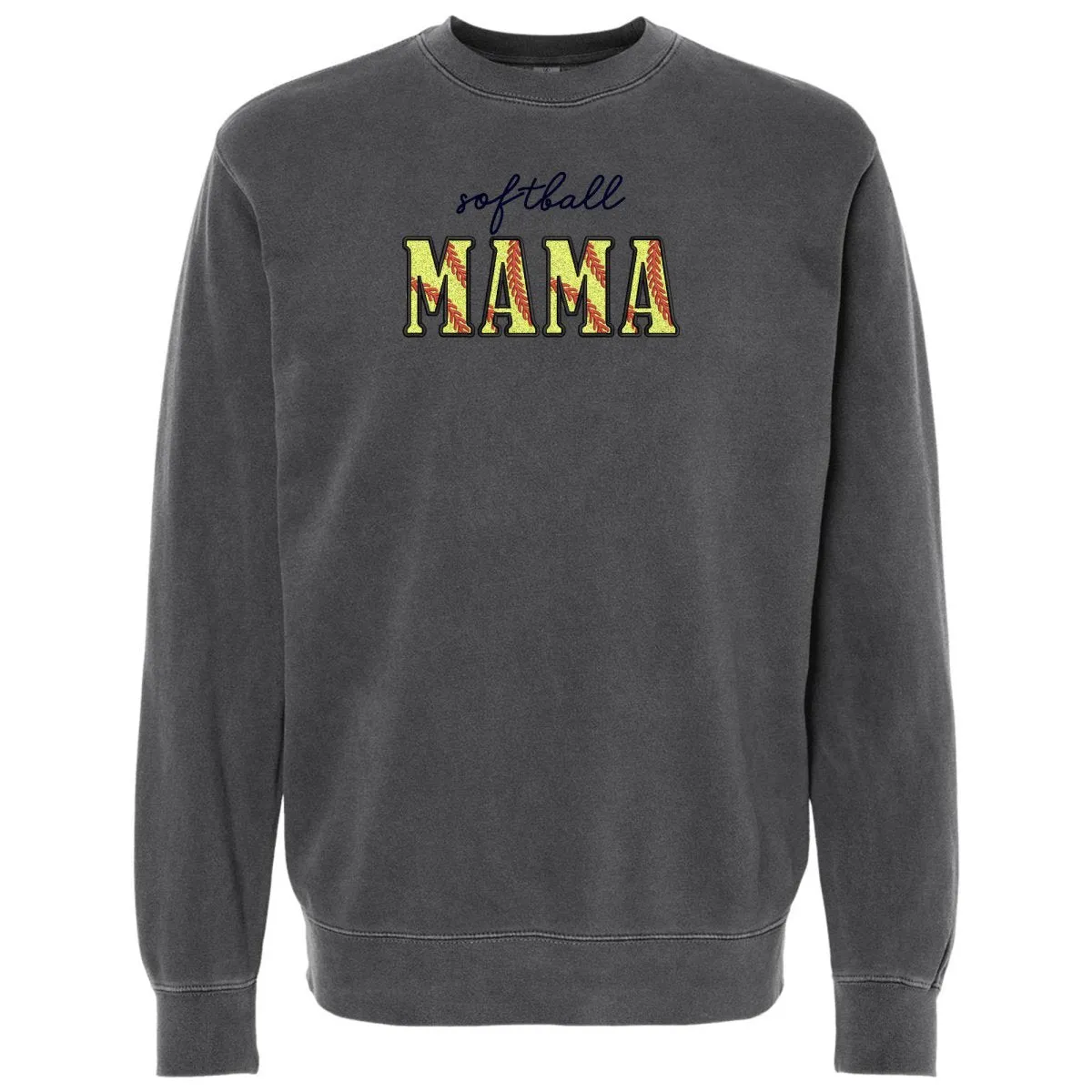 Glitter Embroidery 'Softball Mama/Mom' Cozy Crew