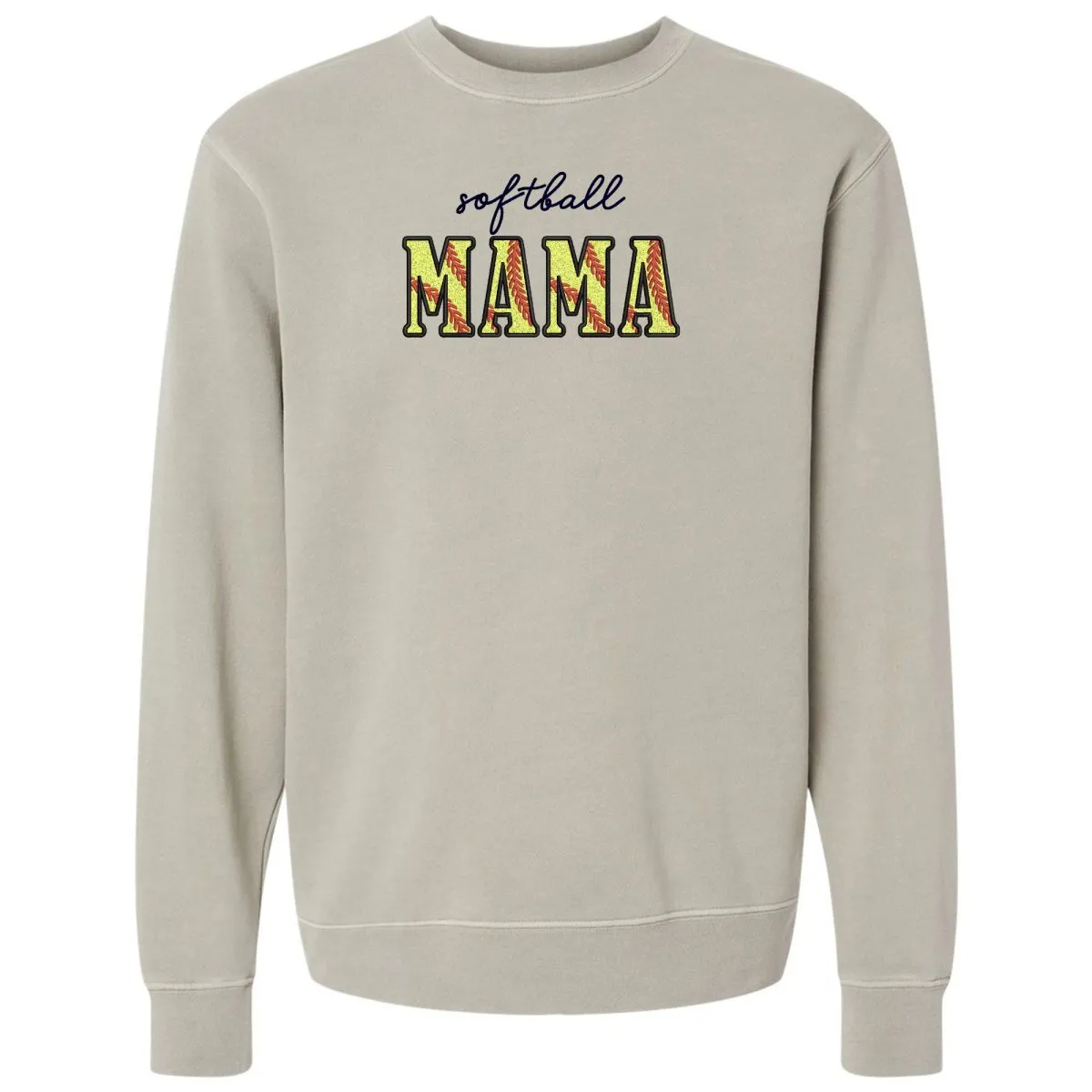 Glitter Embroidery 'Softball Mama/Mom' Cozy Crew