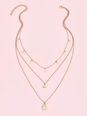 Gold Plated Sky Elegant Layered Necklace