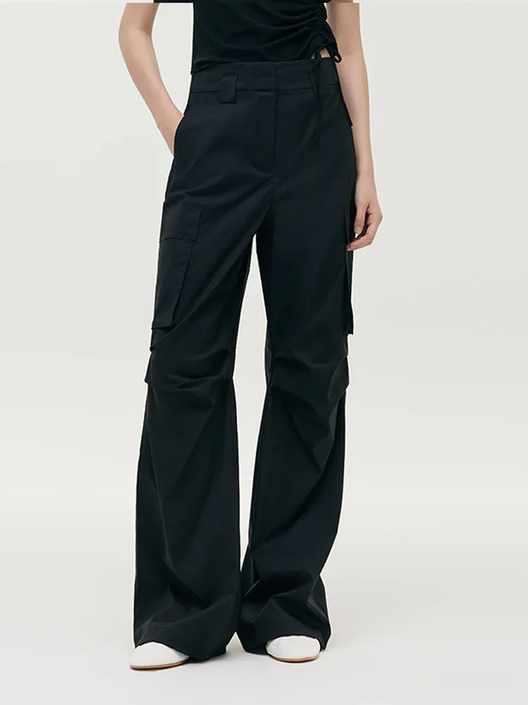 High-Waisted Ruched Women Cargo Pants