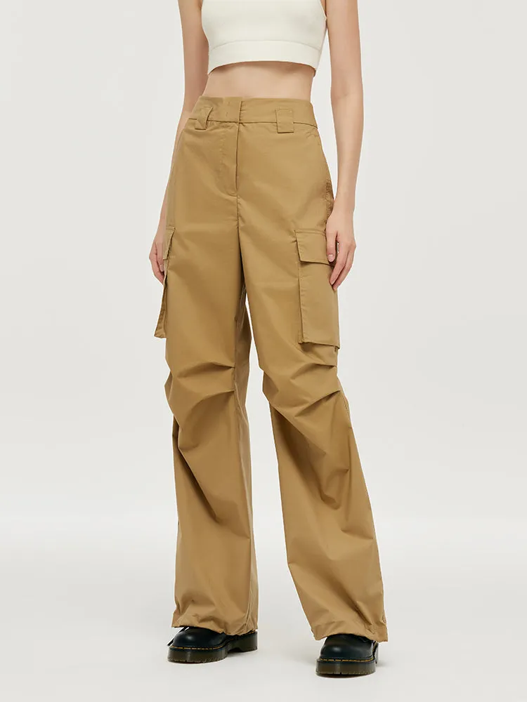 High-Waisted Ruched Women Cargo Pants