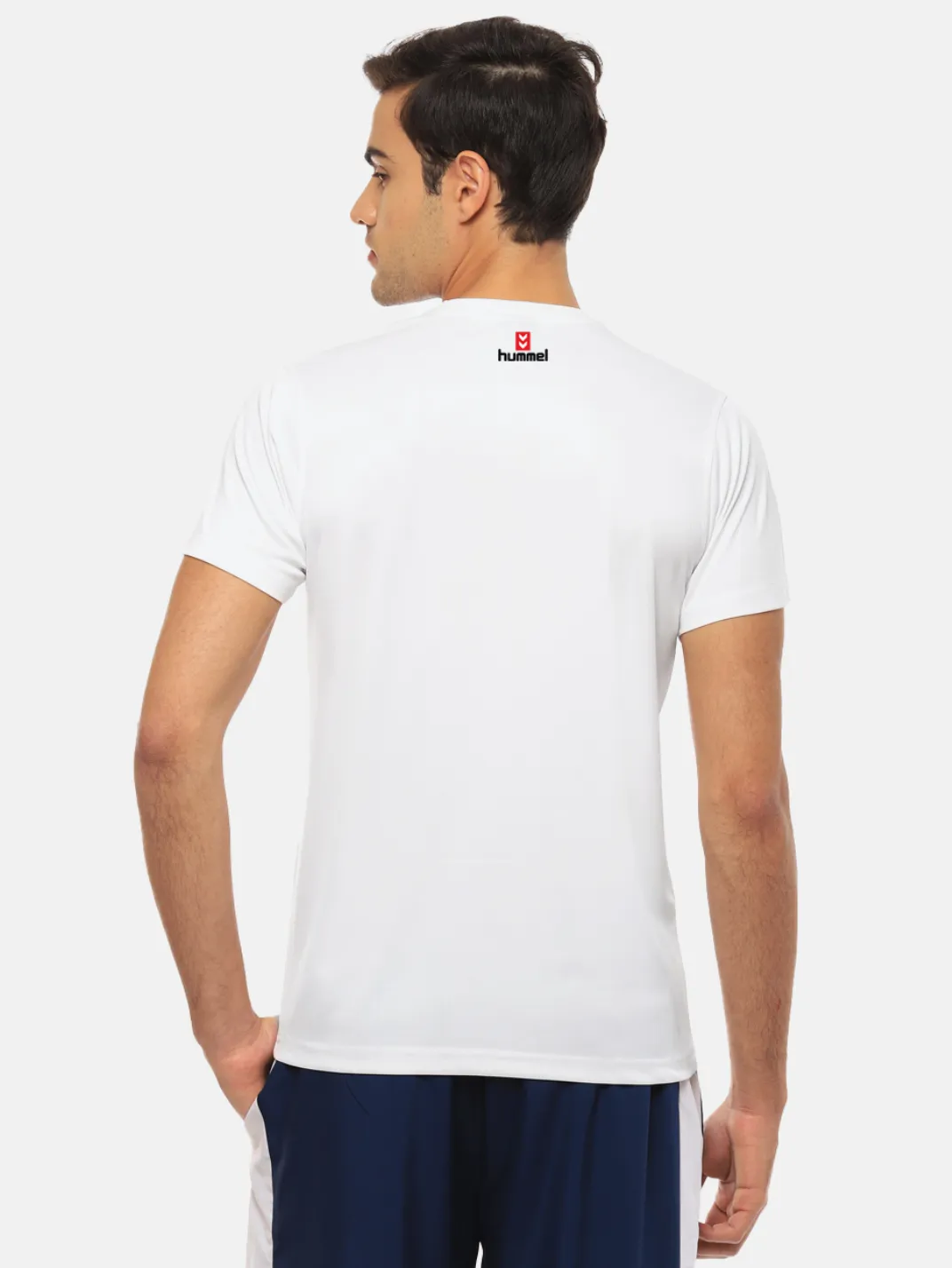 Hummel Men White B2B Round Neck Poly